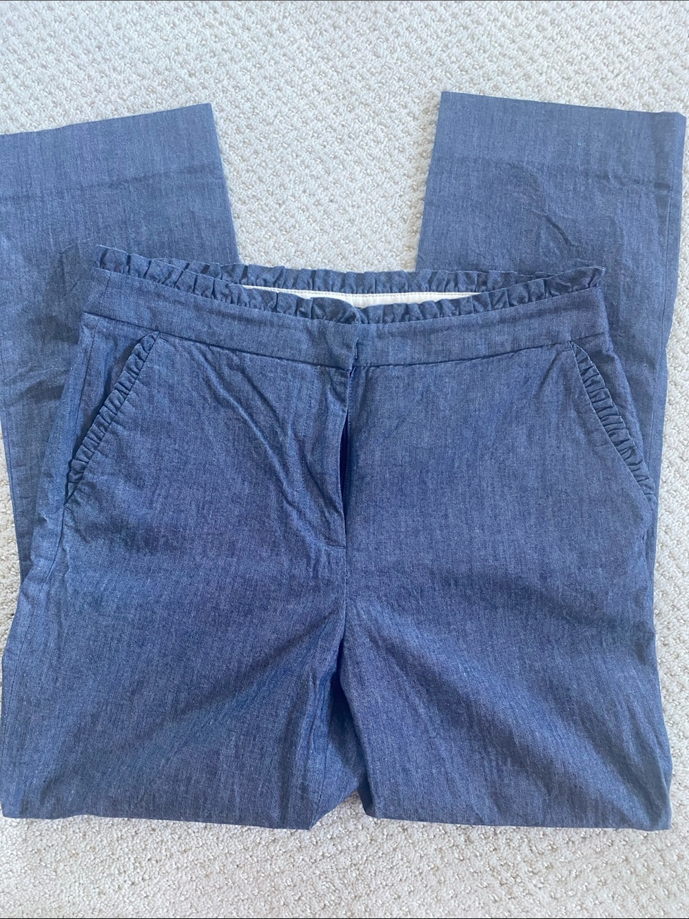 JCrew Casual Blue Denim-Look Pants, size 4